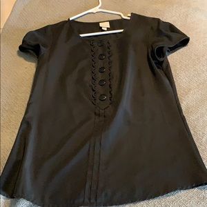 Black short sleeve blouse